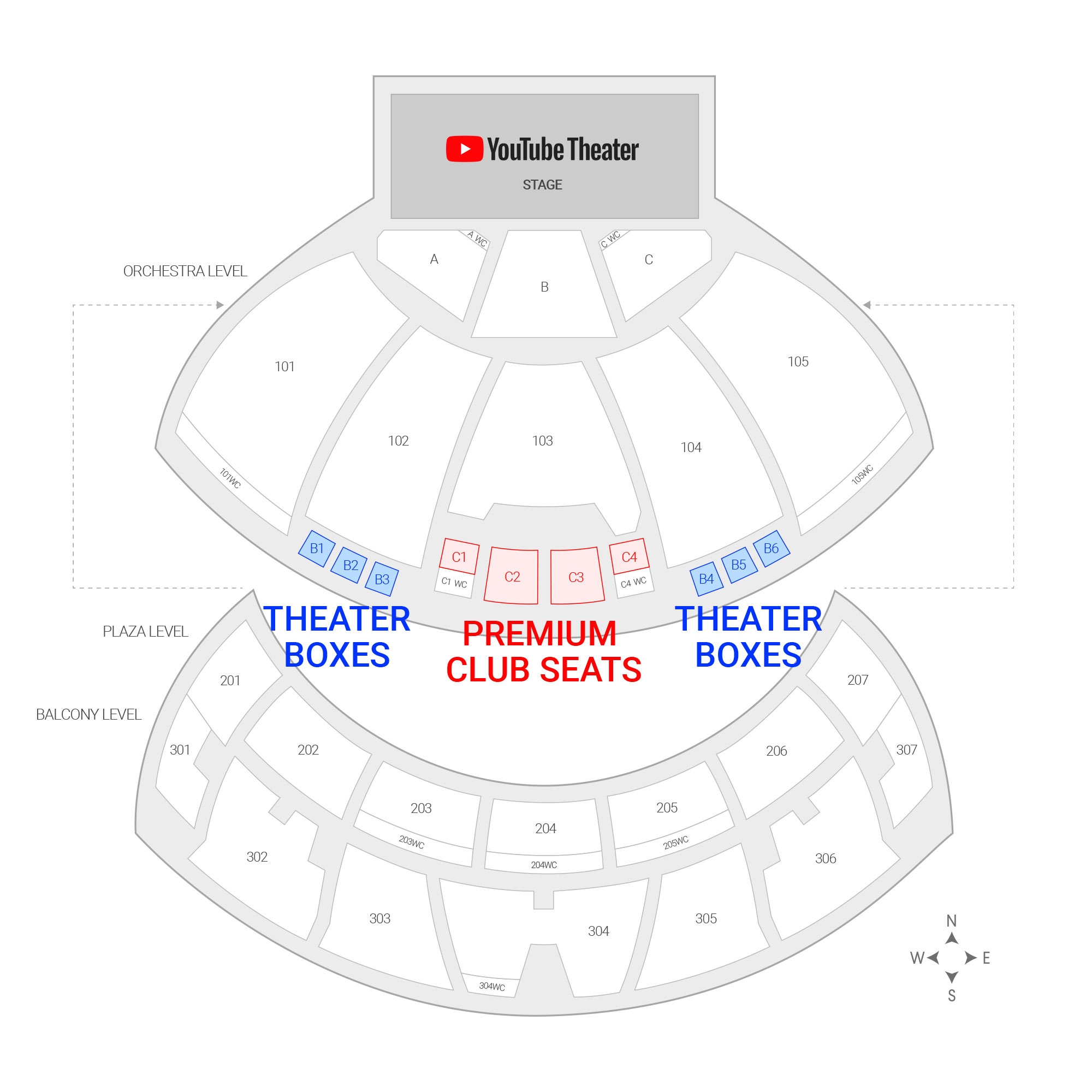 YouTube Theater /  Suite Map and Seating Chart